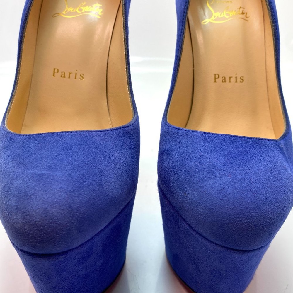 Christian Louboutin Blue Platform Heels - Picture 4 of 8